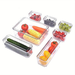 7 Stackable Fridge Organizers with Lids, BPA-Free Fruit Storage Containers