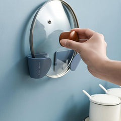 2pcs Kitchen Punch Pot Lid Racks Wall Mounted Multifunctional