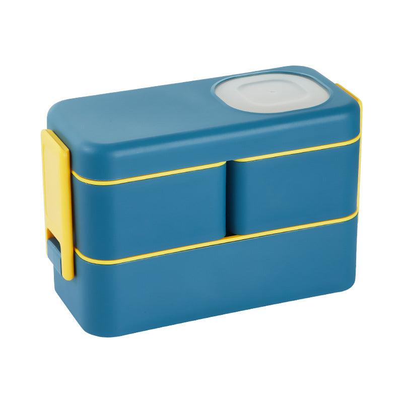 Portable Divided Lunch Box w/ Spork & Spoon - Leakproof Salad Snack Box