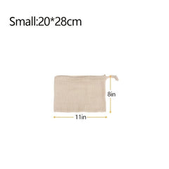 Reusable Cotton Mesh Vegetable Bag with Drawstring