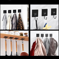 4pcs Transparent Hooks Wall-mounted Glue Hook Household Bathroom