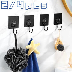 4pcs Transparent Hooks Wall-mounted Glue Hook Household Bathroom