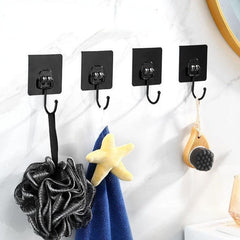 4pcs Transparent Hooks Wall-mounted Glue Hook Household Bathroom