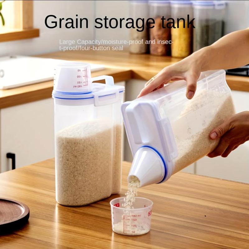 Portable Transparent Cereal Storage Container Moisture-proof Sealed Box