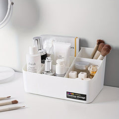 Large Capacity Divided Storage Box for Cosmetics Lipstick Stationery