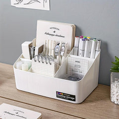 Large Capacity Divided Storage Box for Cosmetics Lipstick Stationery