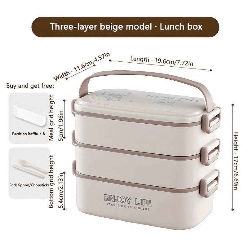 Large Capacity Square Bento Box Leakproof Food Container Hand Wash