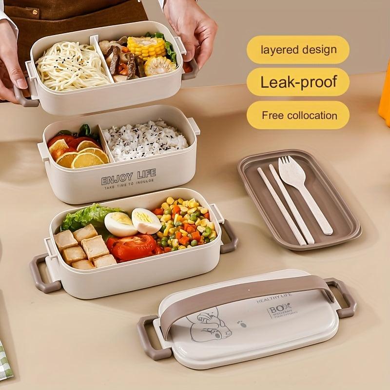 Large Capacity Square Bento Box Leakproof Food Container Hand Wash