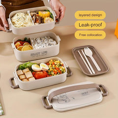 Large Capacity Square Bento Box Leakproof Food Container Hand Wash