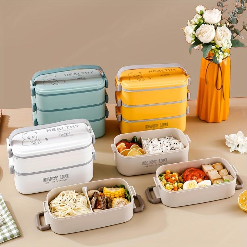Large Capacity Square Bento Box Leakproof Food Container Hand Wash
