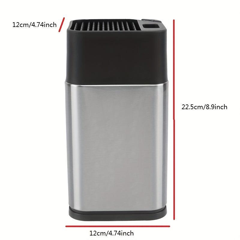 Stainless Steel Knife Holder with Sharpener & Scissors Socket