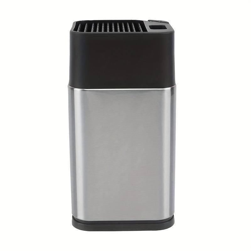 Stainless Steel Knife Holder with Sharpener & Scissors Socket