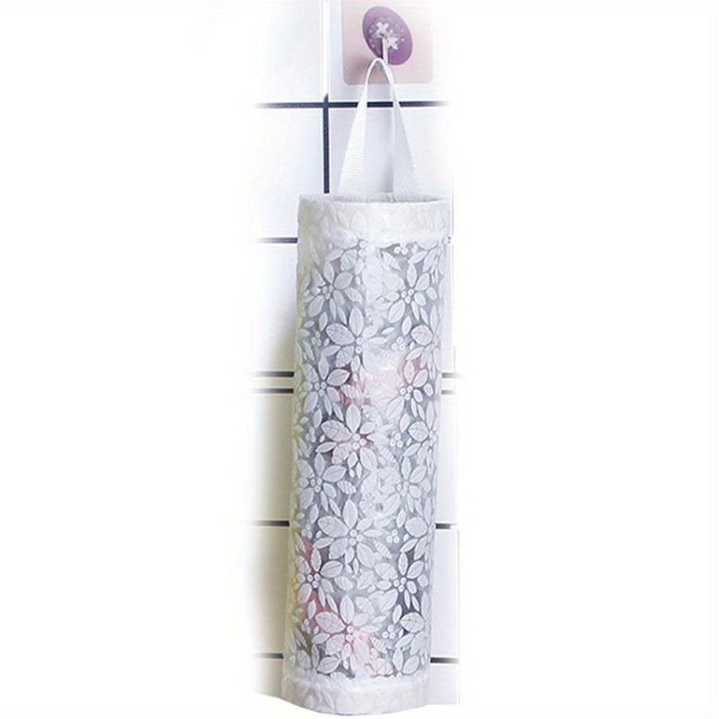 Foldable Rose Flower Garbage Bag Holder Wall Mounted Plastic Bag Collector