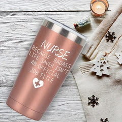 Personalized 20oz Nurse Tumbler - Custom Laser Engraved Gift for Nurses