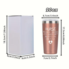 Personalized 20oz Nurse Tumbler - Custom Laser Engraved Gift for Nurses