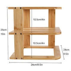 3 Layer Bamboo Corner Shelf Kitchen Cabinet Organizer Storage Rack