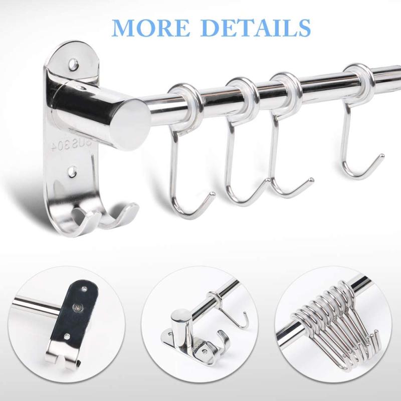 304 Stainless Steel Kitchen Hanger with 12 Hooks