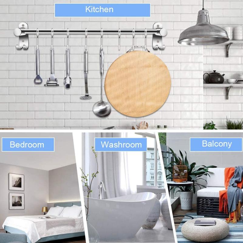 304 Stainless Steel Kitchen Hanger with 12 Hooks