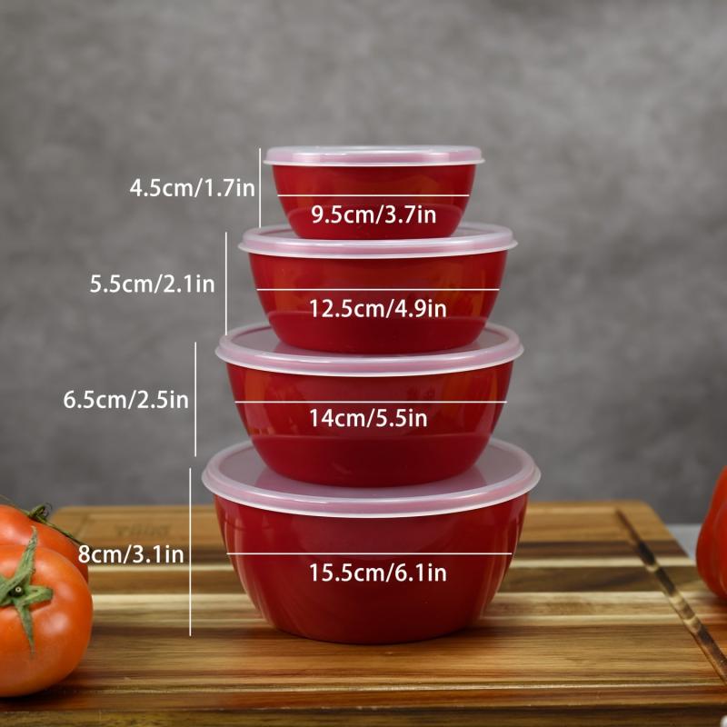 4pcs Round Bento Boxes with Lids for Dessert Soup Sauce Coffee