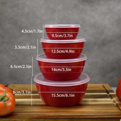 4pcs Round Bento Boxes with Lids for Dessert Soup Sauce Coffee