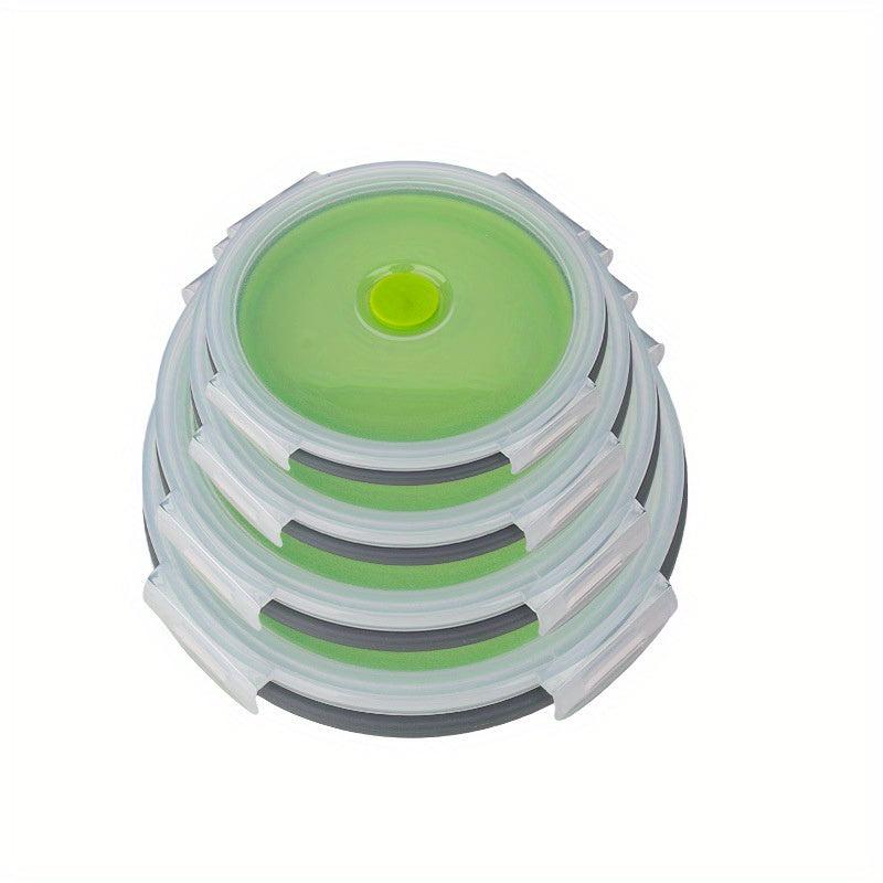 4-Pack Silicone Insulated Lunch Box Round Bento Box
