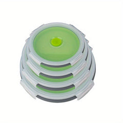 4-Pack Silicone Insulated Lunch Box Round Bento Box