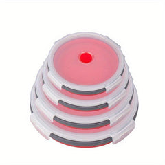 4-Pack Silicone Insulated Lunch Box Round Bento Box