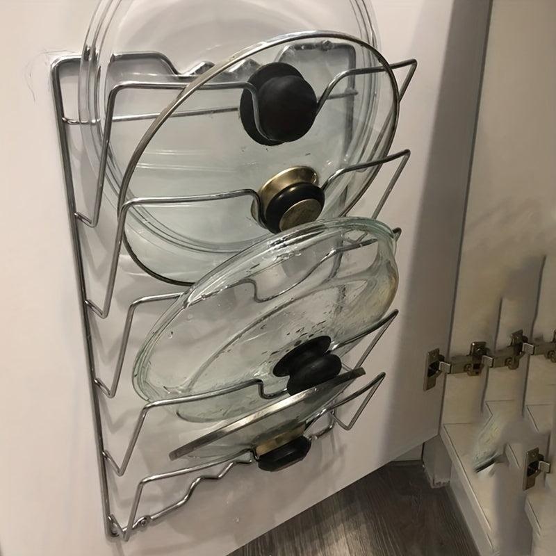 Stainless Steel Pot Lid Holder 5 Tier Rack