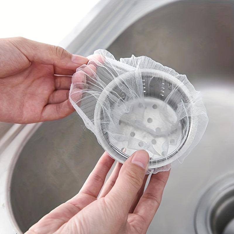 100 Disposable Sink Filter Mesh Bags Easy Cleaning Food Waste Disposal