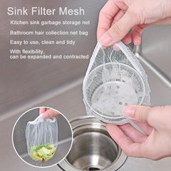 100 Disposable Sink Filter Mesh Bags Easy Cleaning Food Waste Disposal
