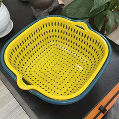 6pcs Double Layer Drainage Basket for Washing and Storage