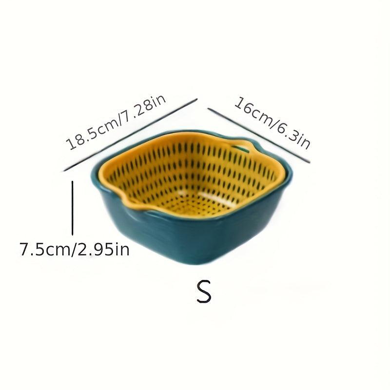 6pcs Double Layer Drainage Basket for Washing and Storage