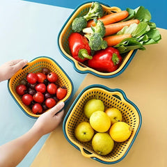 6pcs Double Layer Drainage Basket for Washing and Storage