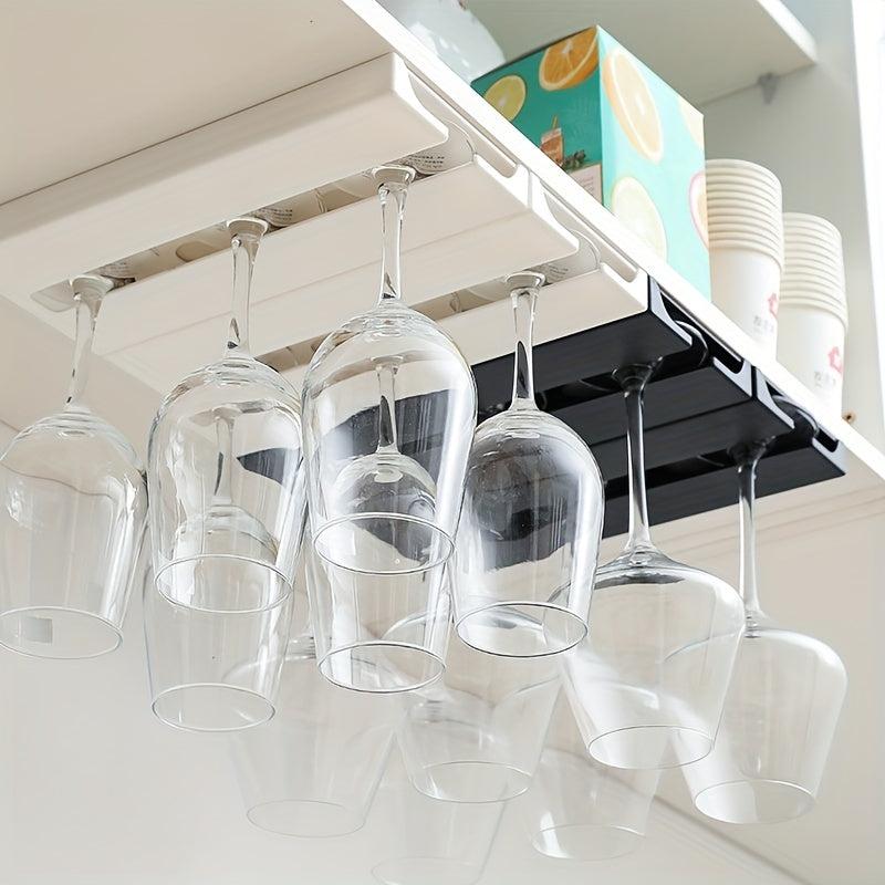 Wine Glass Holder Under Shelf Metal Goblet Rack Hanging Stemware Rack
