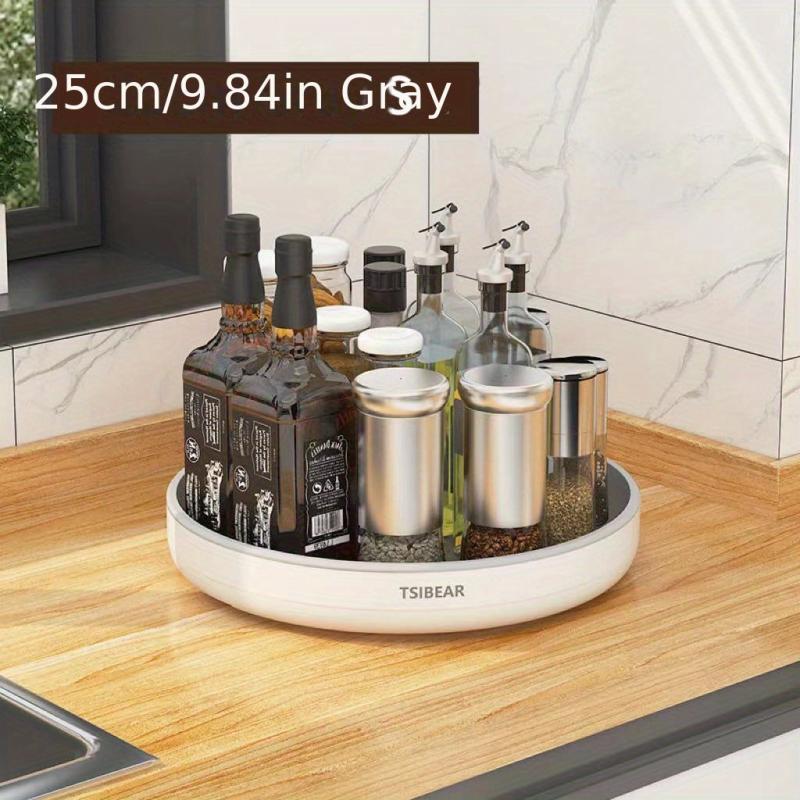 Turntable Kitchen Storage Tray Rotating Non Slip Tableware Season