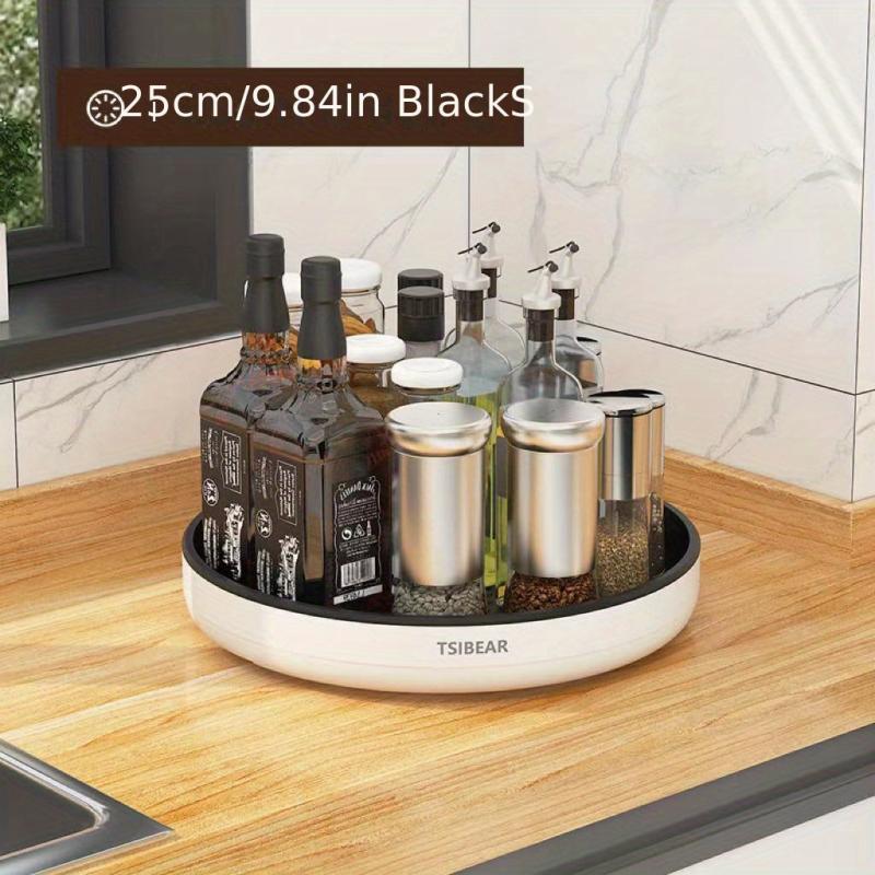 Turntable Kitchen Storage Tray Rotating Non Slip Tableware Season