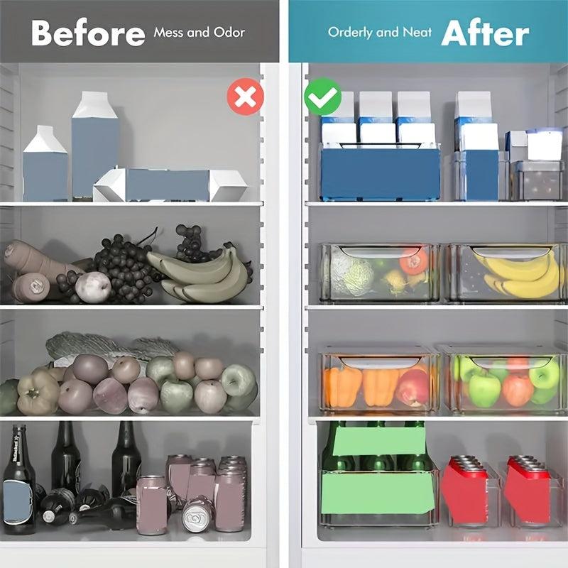 7pcs Fridge Organizers Stackable Refrigerator Organizers With Lids BPA Free