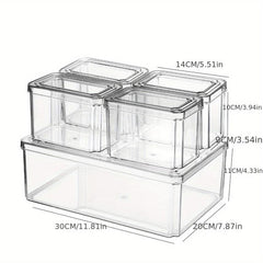 7pcs Fridge Organizers Stackable Refrigerator Organizers With Lids BPA Free