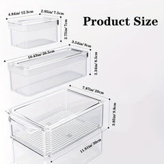7pcs Fridge Organizers Stackable Refrigerator Organizers With Lids BPA Free