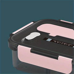 Pink Bento Box Set with Spoon & Fork, Divided Microwave Safe Lunch Container