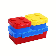 Large Capacity Building Blocks Lunch Box with Two Compartments for Teenagers