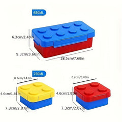 Large Capacity Building Blocks Lunch Box with Two Compartments for Teenagers
