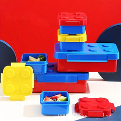Large Capacity Building Blocks Lunch Box with Two Compartments for Teenagers