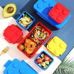 Large Capacity Building Blocks Lunch Box with Two Compartments for Teenagers