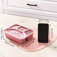 Creative Wheat Straw Divided Grid Lunch Box - Leakproof Bento Box
