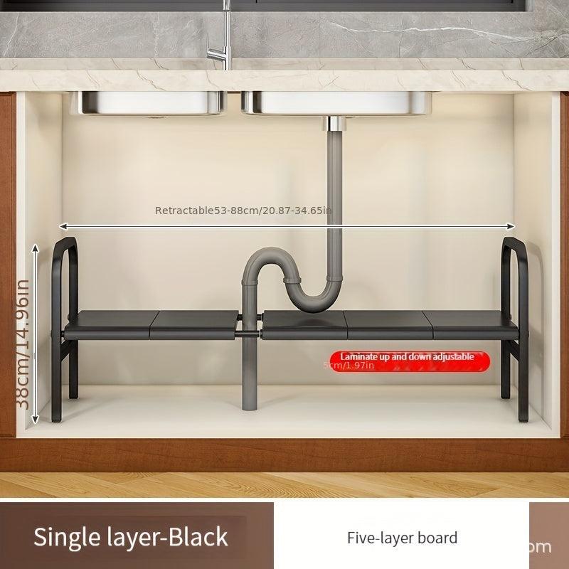 Expandable Retractable Under Sink Organizer for Kitchen and Bathroom