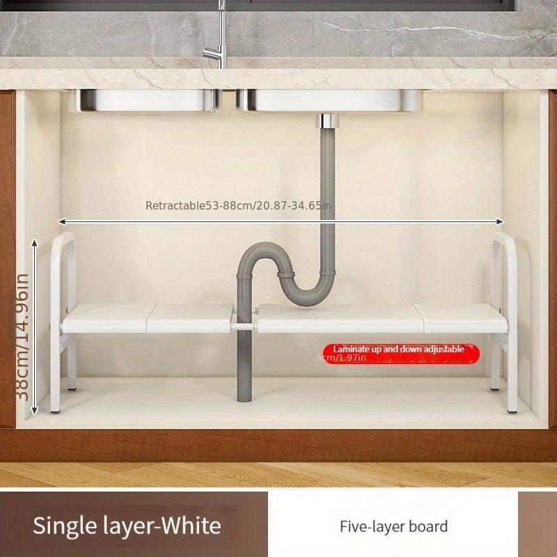 Expandable Retractable Under Sink Organizer for Kitchen and Bathroom