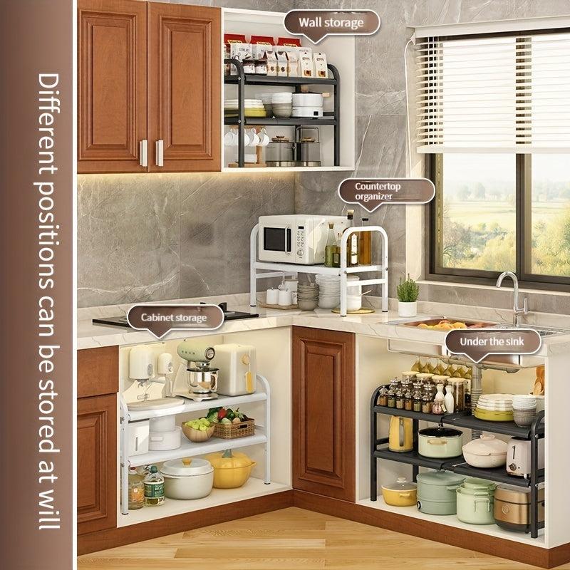Expandable Retractable Under Sink Organizer for Kitchen and Bathroom