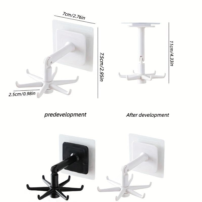 Kitchen 360 Rotating Wall Shelf Pot Chopping Board Hook Rack Self Adhesive