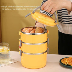 1pc Stainless Steel Layer Insulated Lunch Box for Students Boys Girls and Adults